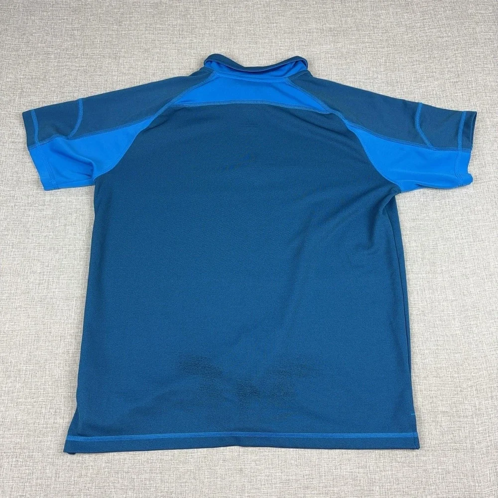 The North Face Shirt Mens Large Blue Short Sleeve 1/4 Zip Polo FlashDry Athletic